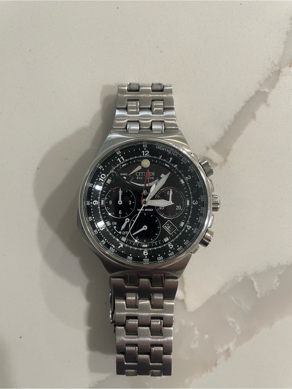 Citizen Stainless Steel Chronograph Watch - Black Dial